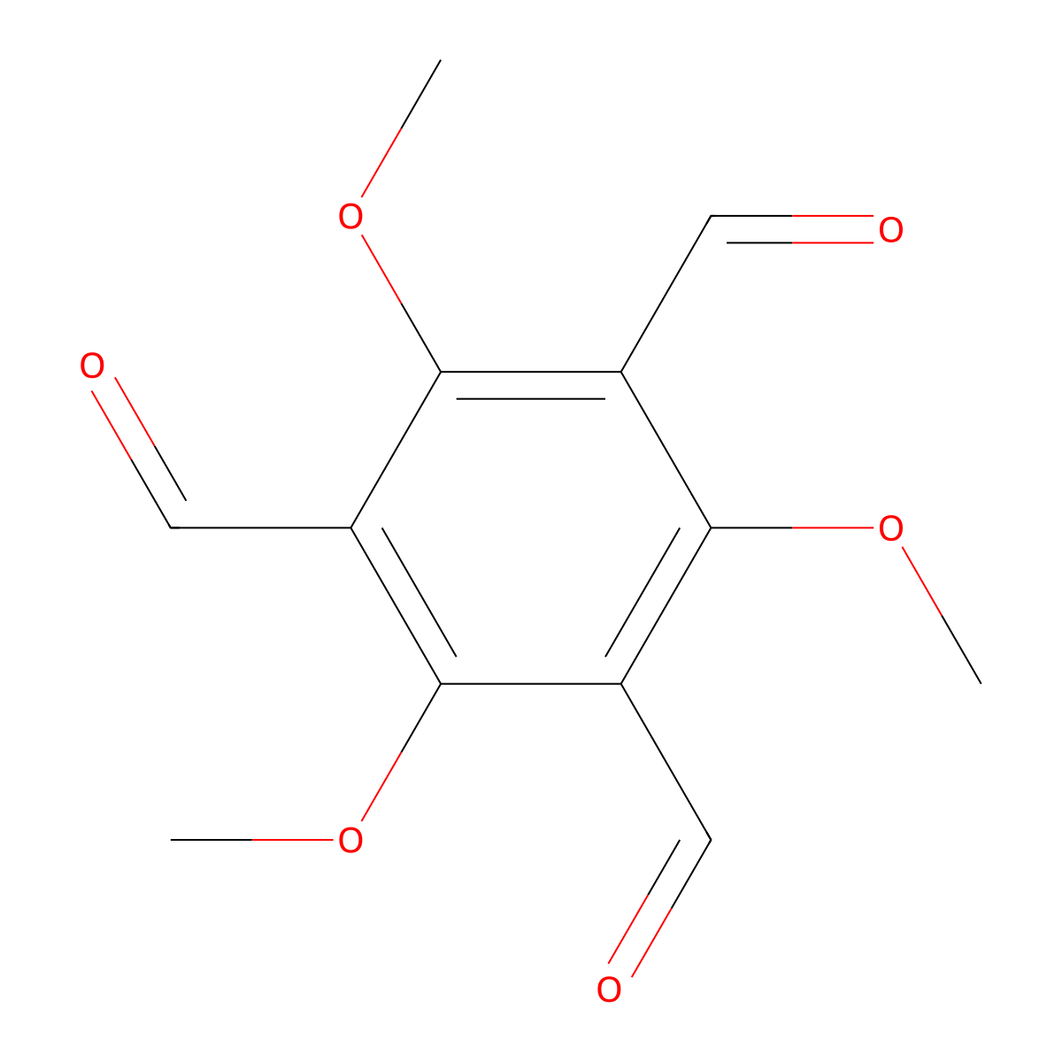 2,4,6-Trimethoxybenzene-1,3,5-tricarbaldehyde molecular structure, CAS 680575-17-1
