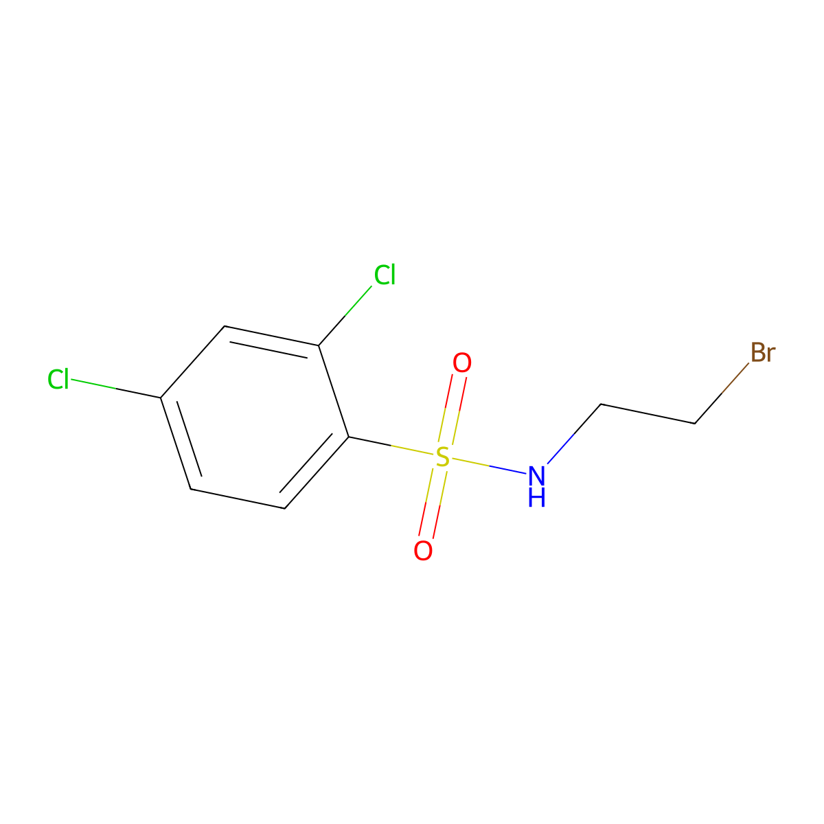 N-(2-bromoethyl)-2,4-dichlorobenzenesulfonamide molecular structure, CAS 680579-43-5