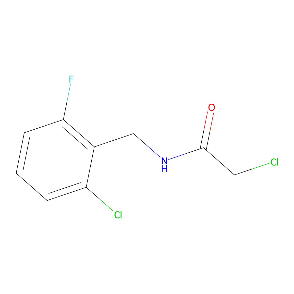 2-Chloro-N-((2-chloro-6-fluorophenyl)methyl)acetamide molecular structure, CAS 680579-73-1
