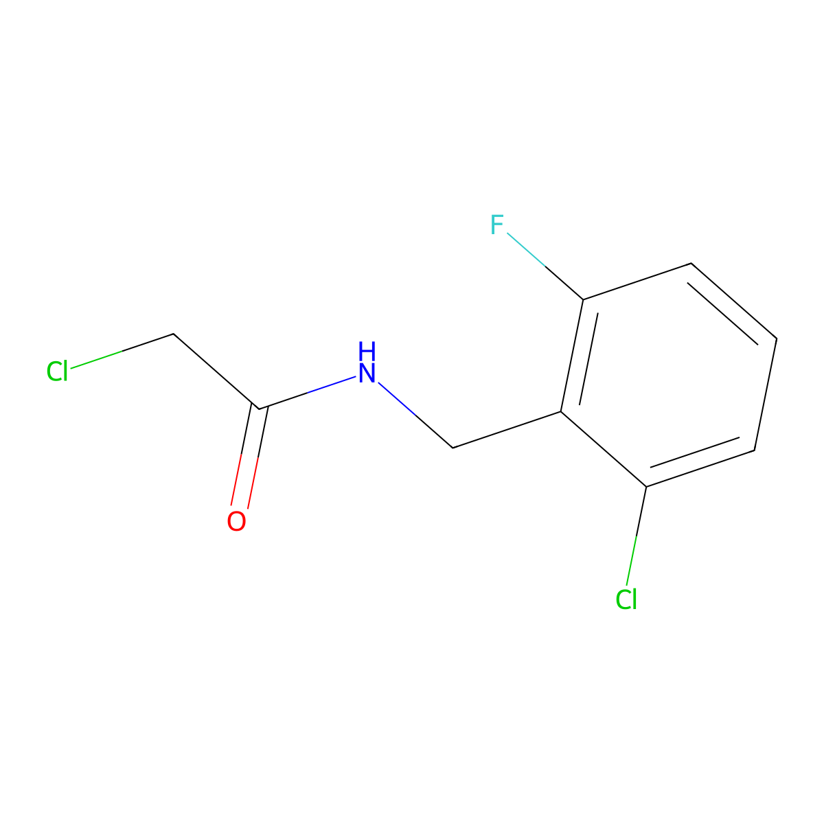 2-Chloro-N-((2-chloro-6-fluorophenyl)methyl)acetamide molecular structure, CAS 680579-73-1
