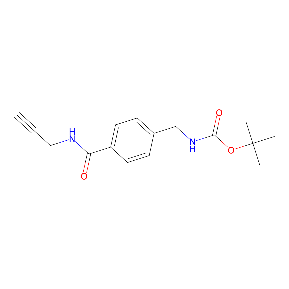 tert-butyl N-({4-[(prop-2-yn-1-yl)carbamoyl]phenyl}methyl)carbamate molecular structure, CAS 680584-62-7