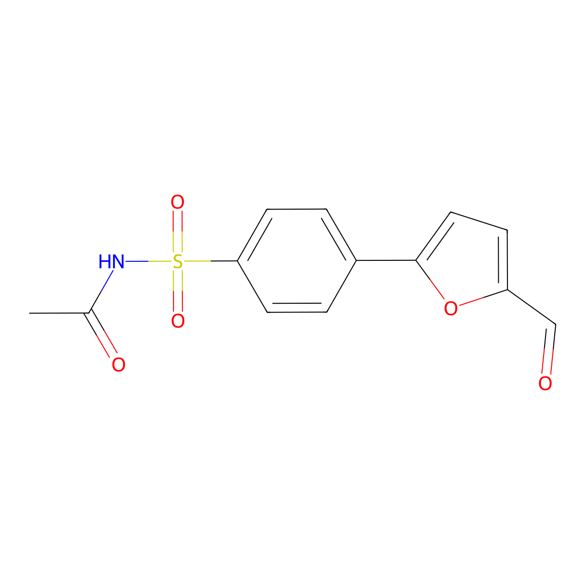 N-{[4-(5-formylfuran-2-yl)phenyl]sulfonyl}acetamide molecular structure, CAS 680587-33-1