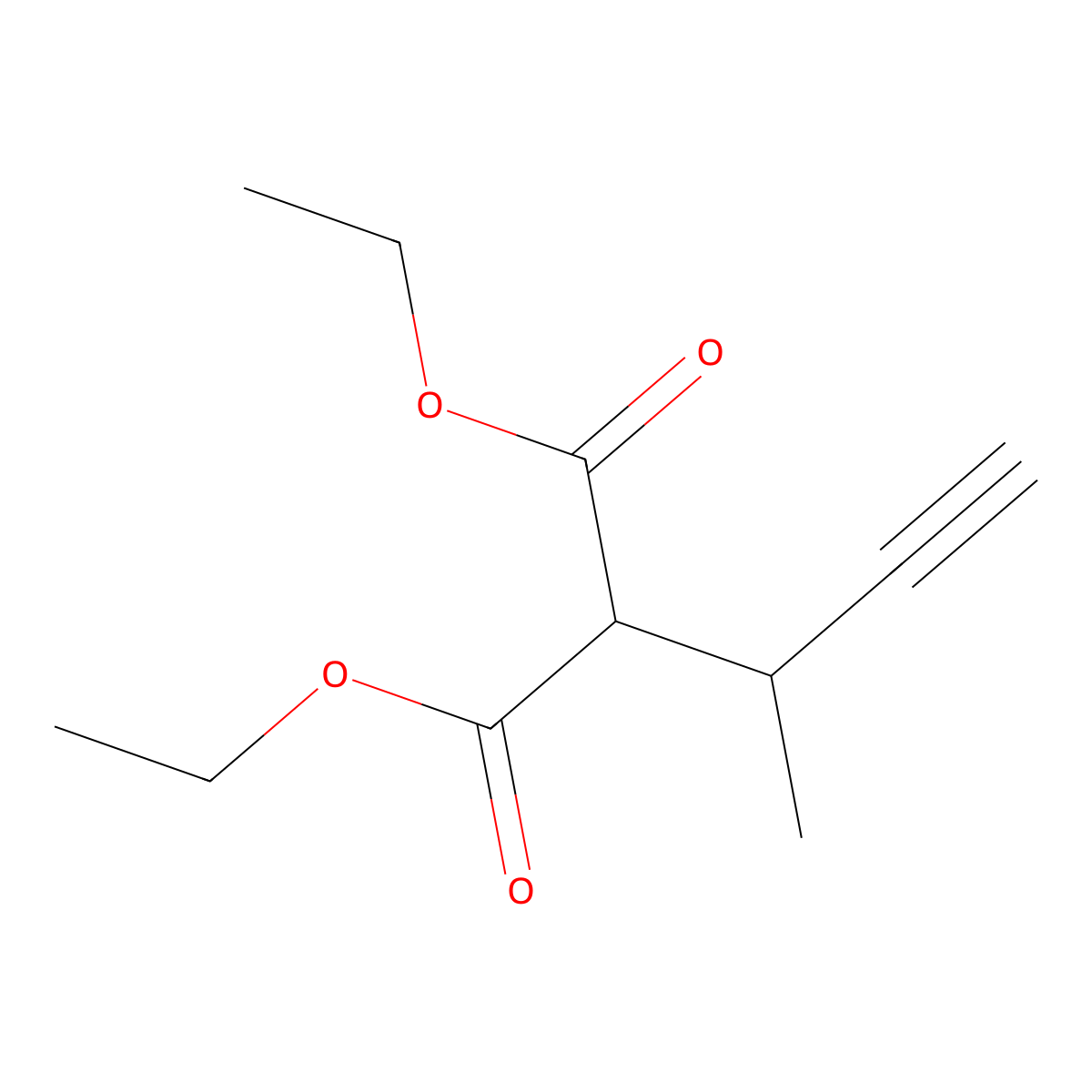Diethyl but-3-yn-2-ylpropanedioate molecular structure, CAS 68059-14-3