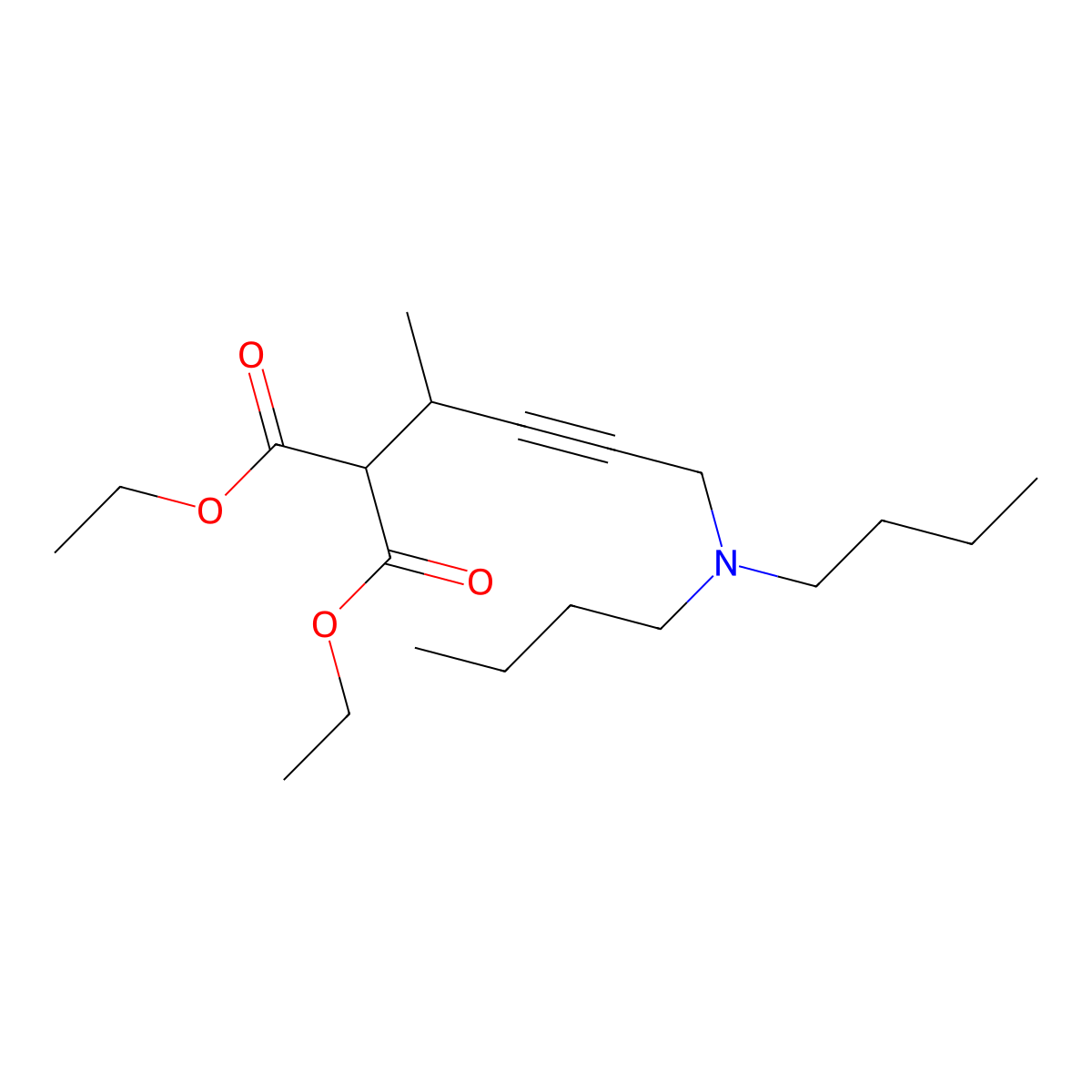 Diethyl [5-(dibutylamino)pent-3-yn-2-yl]propanedioate molecular structure, CAS 68059-16-5
