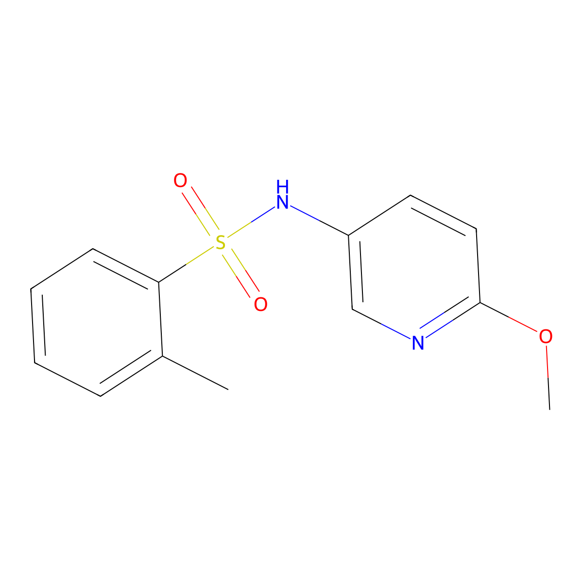 N-(6-methoxypyridin-3-yl)-2-methylbenzene-1-sulfonamide molecular structure, CAS 680591-13-3