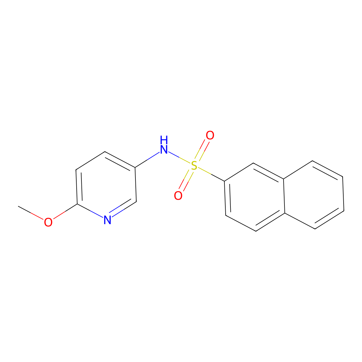 N-(6-methoxypyridin-3-yl)naphthalene-2-sulfonamide molecular structure, CAS 680591-15-5