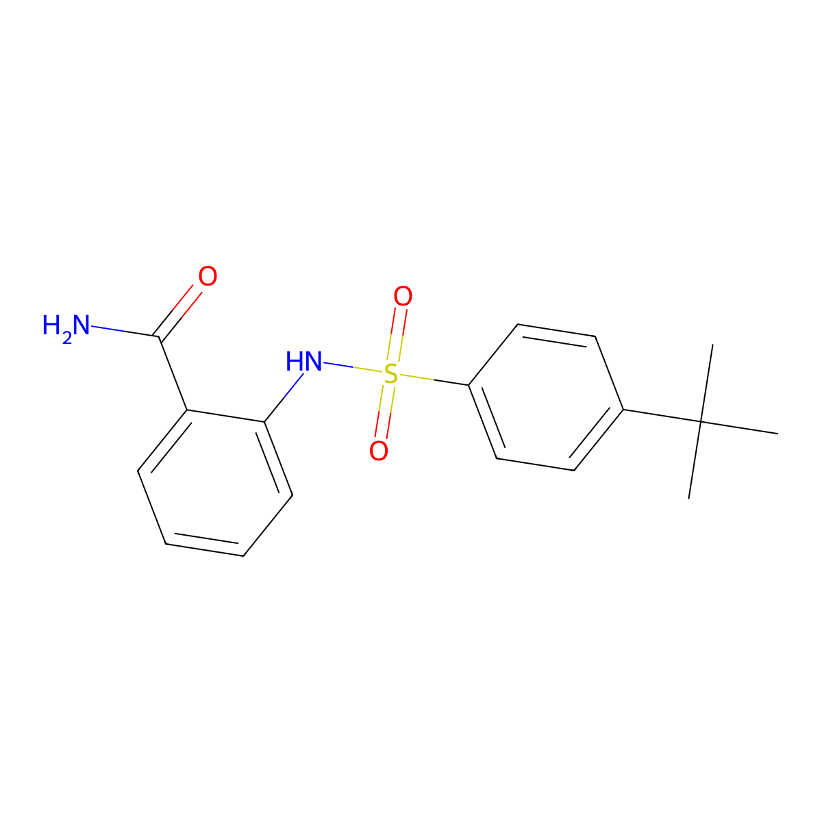 2-(4-Tert-butylbenzenesulfonamido)benzamide molecular structure, CAS 680591-19-9