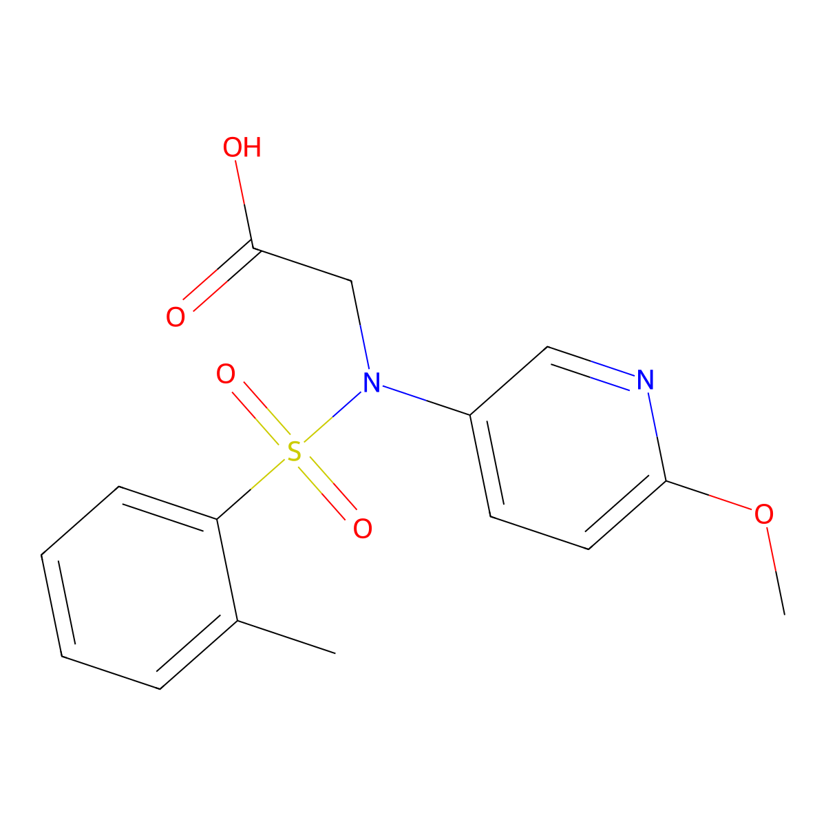 N-(6-Methoxy-3-pyridinyl)-N-[(2-methylphenyl)sulfonyl]glycine molecular structure, CAS 680591-44-0