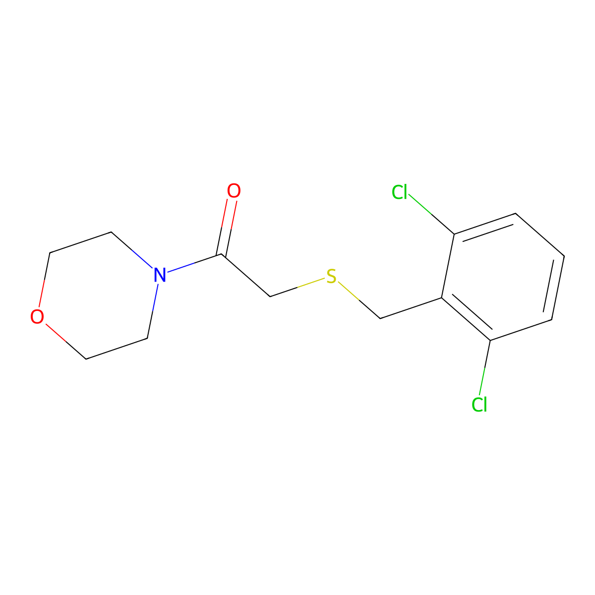 2-[(2,6-Dichlorobenzyl)sulfanyl]-1-(morpholin-4-yl)ethanone molecular structure, CAS 680593-65-1