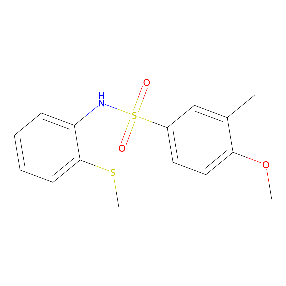 4-methoxy-3-methyl-N-(2-methylsulfanylphenyl)benzenesulfonamide molecular structure, CAS 680593-70-8