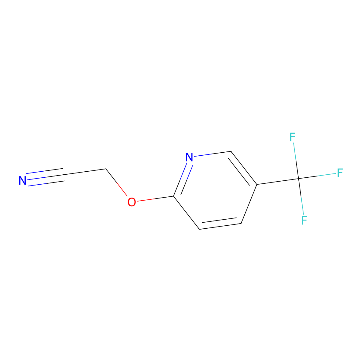 2-[[5-(Trifluoromethyl)-2-pyridyl]oxy]acetonitrile molecular structure, CAS 680593-95-7