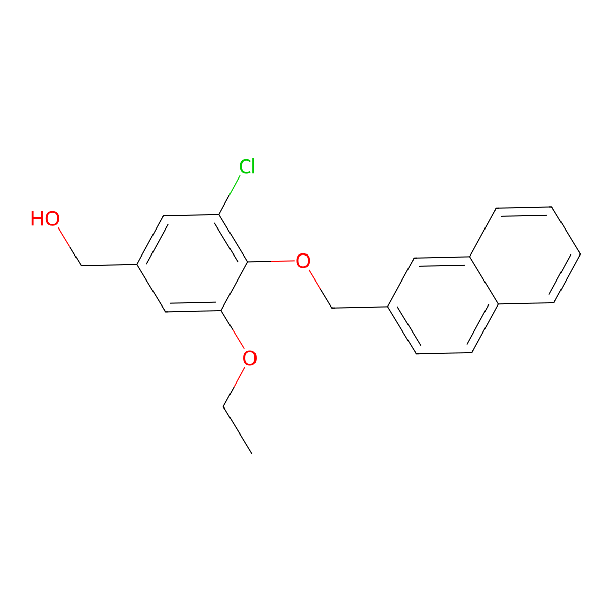 [3-Chloro-5-ethoxy-4-(naphthalen-2-ylmethoxy)phenyl]methanol molecular structure, CAS 680595-70-4