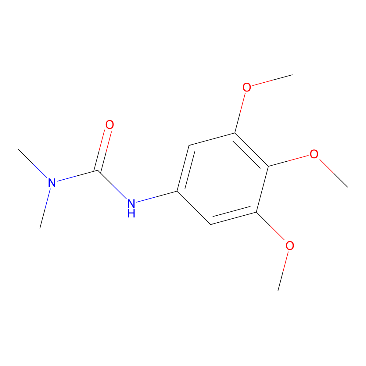 Urea, N,N-dimethyl-N'-(3,4,5-trimethoxyphenyl)- molecular structure, CAS 68060-89-9