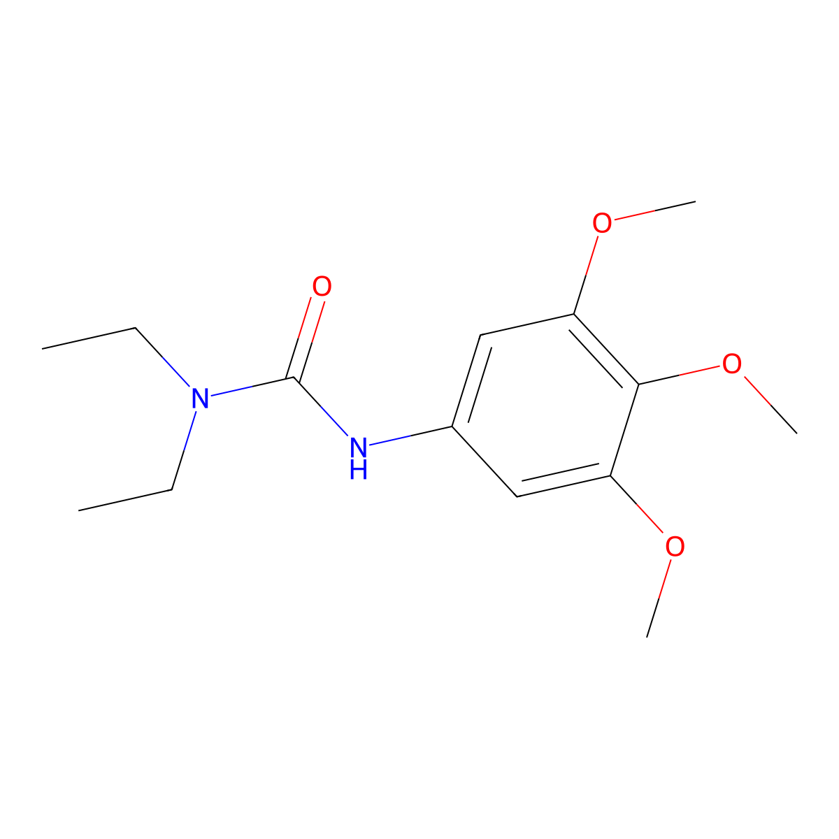 Urea, N,N-diethyl-N'-(3,4,5-trimethoxyphenyl)- molecular structure, CAS 68060-90-2