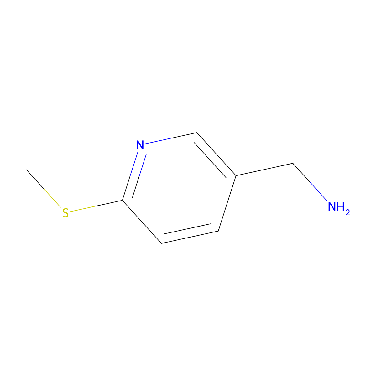 [6-(Methylsulfanyl)pyridin-3-yl]methanamine molecular structure, CAS 680602-29-3