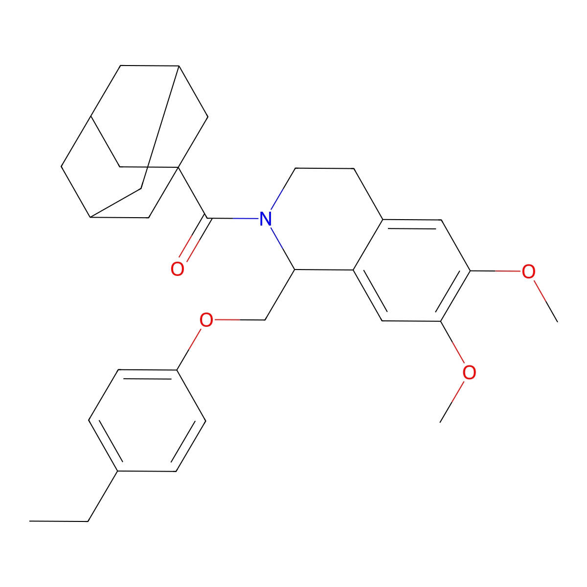 1-adamantyl-[1-[(4-ethylphenoxy)methyl]-6,7-dimethoxy-3,4-dihydro-1H-isoquinolin-2-yl]methanone molecular structure, CAS 680603-94-5