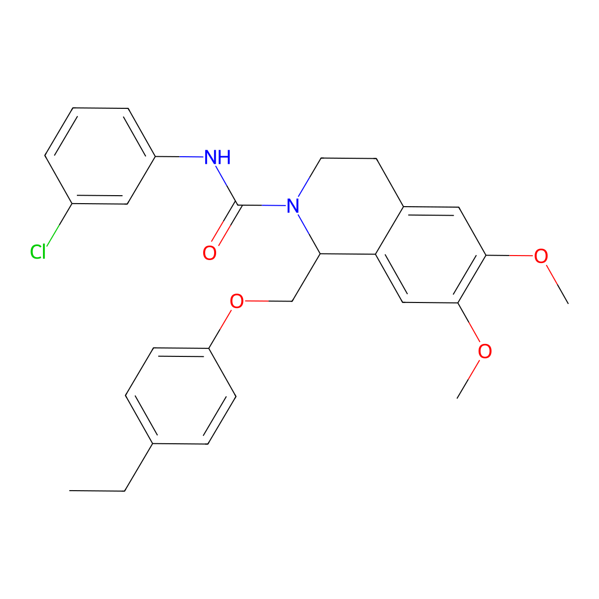 N-(3-chlorophenyl)-1-((4-ethylphenoxy)methyl)-6,7-dimethoxy-3,4-dihydroisoquinoline-2(1H)-carboxamide molecular structure, CAS 680604-41-5