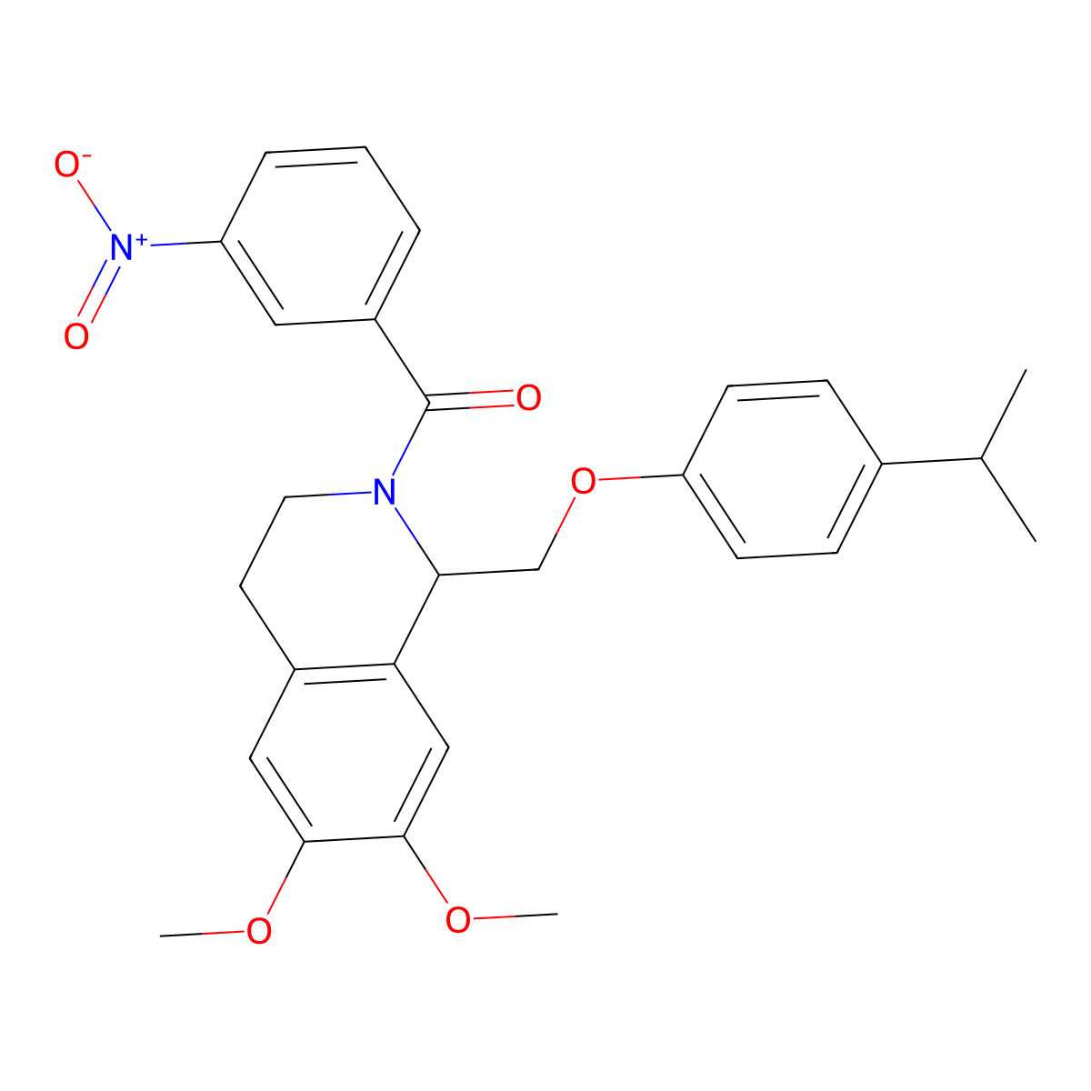(1-((4-isopropylphenoxy)methyl)-6,7-dimethoxy-3,4-dihydroisoquinolin-2(1H)-yl)(3-nitrophenyl)methanone molecular structure, CAS 680604-98-2
