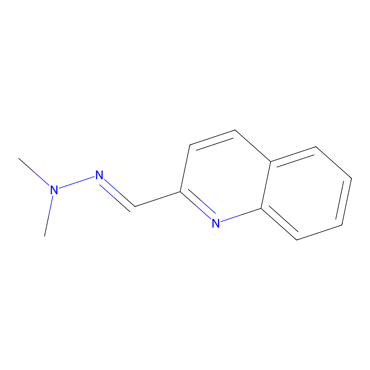 N-methyl-N-(quinolin-2-ylmethylideneamino)methanamine molecular structure, CAS 680607-43-6