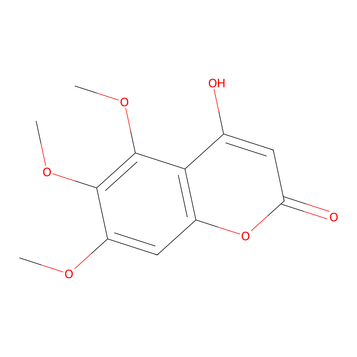 4-Hydroxy-5,6,7-trimethoxychromen-2-one molecular structure, CAS 68061-76-7