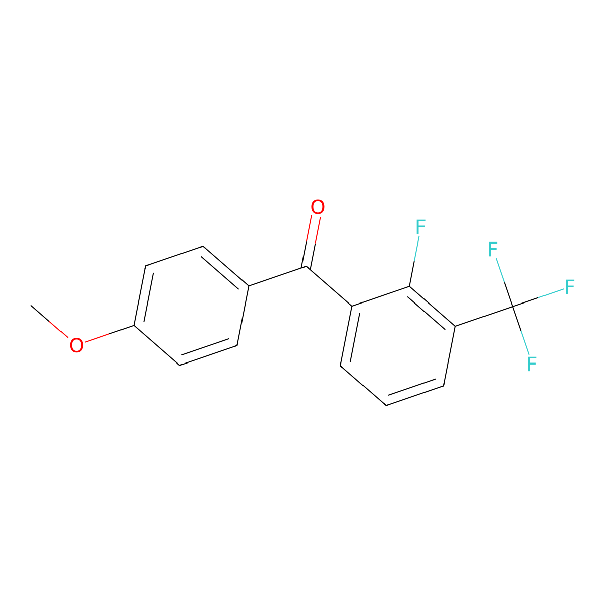 (2-Fluoro-3-trifluoromethyl-phenyl)-(4-methoxy-phenyl)-methanone molecular structure, CAS 680610-53-1