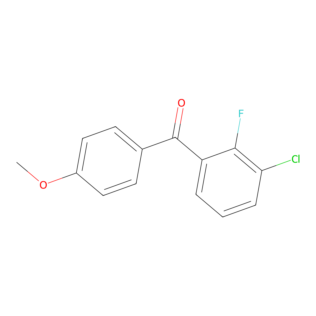 (3-Chloro-2-fluorophenyl)-(4-methoxyphenyl)-methanone molecular structure, CAS 680610-55-3