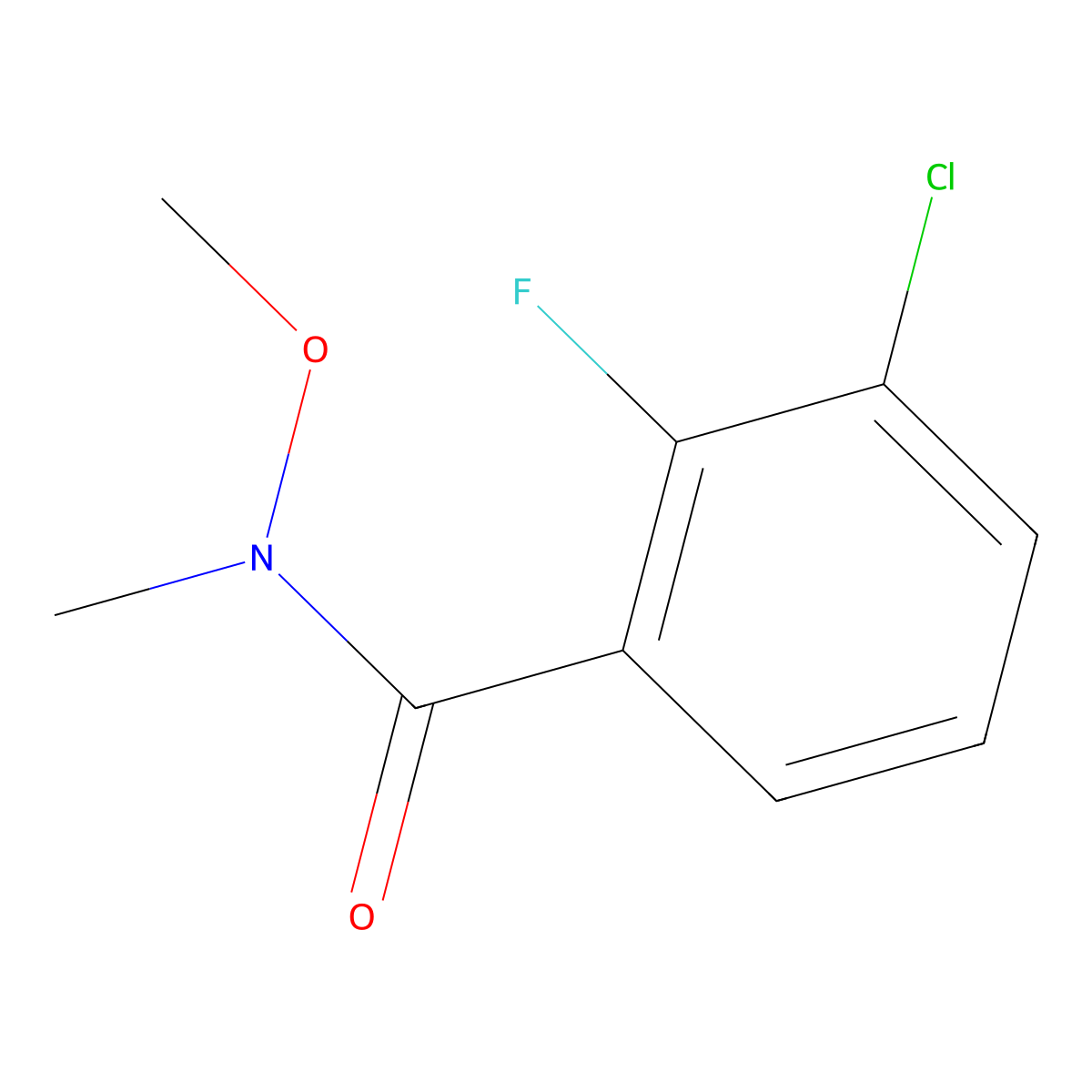 3-chloro-2-fluoro-N-methoxy-N-methylbenzamide molecular structure, CAS 680610-56-4
