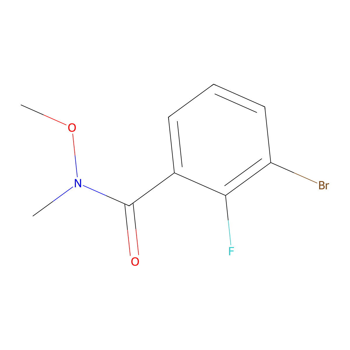 3-bromo-2-fluoro-N-methoxy-N-methylbenzamide molecular structure, CAS 680610-73-5