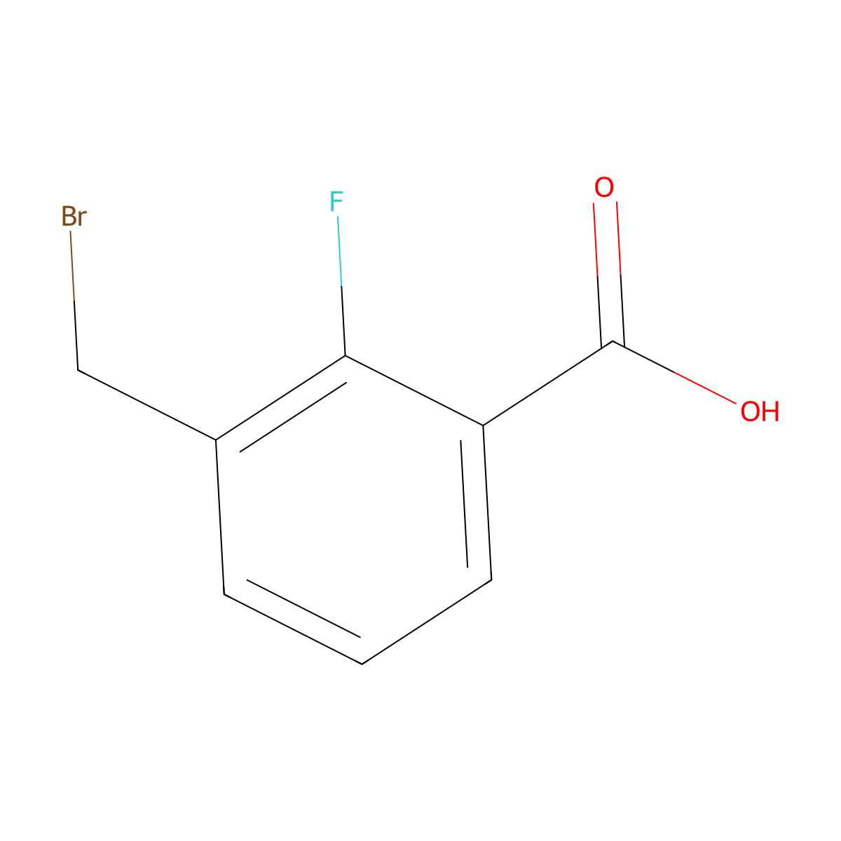 3-(Bromomethyl)-2-fluorobenzoic acid molecular structure, CAS 680610-75-7