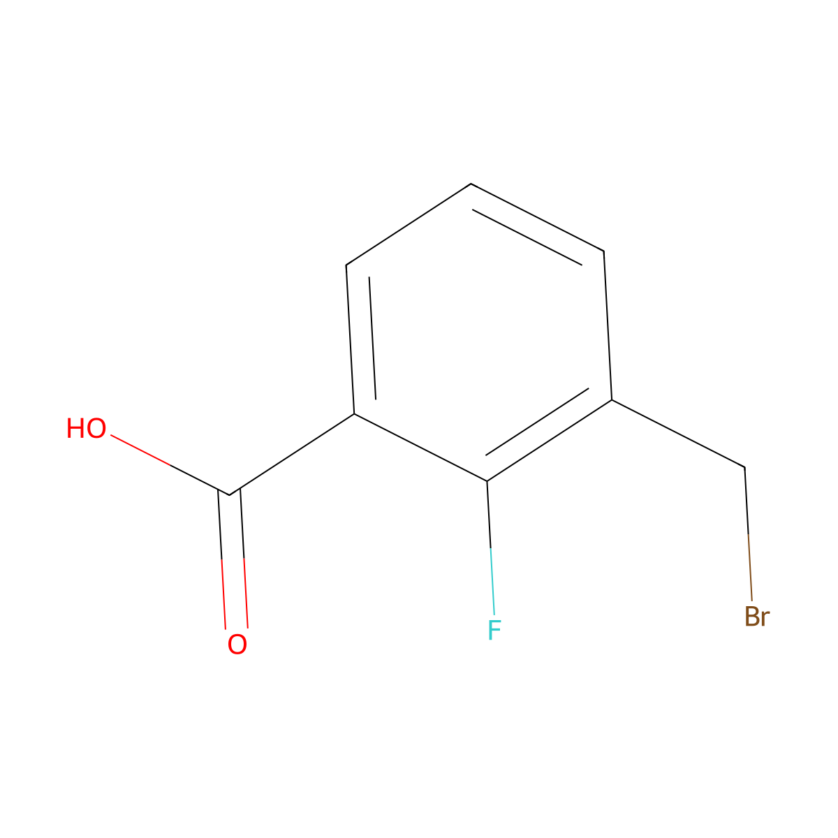 3-(Bromomethyl)-2-fluorobenzoic acid molecular structure, CAS 680610-75-7