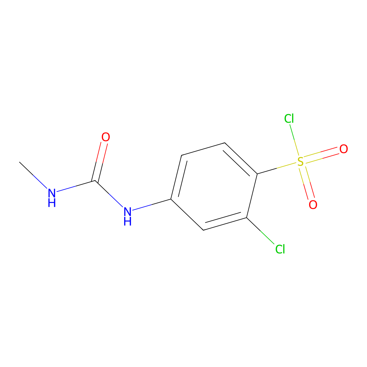 2-chloro-4-(methylcarbamoylamino)benzenesulfonyl Chloride molecular structure, CAS 680617-80-5
