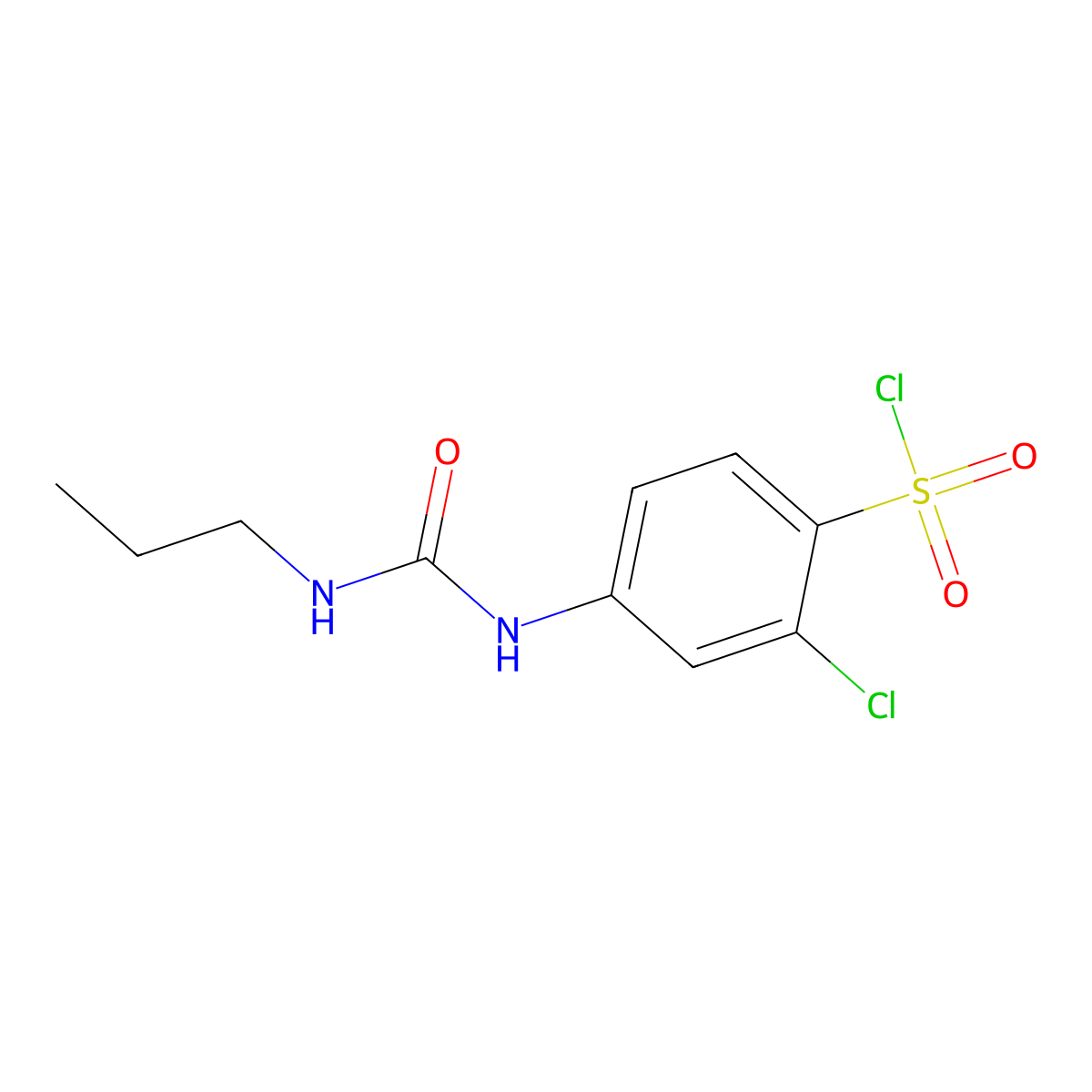 2-Chloro-4-(3-propylureido)benzene-1-sulfonyl chloride molecular structure, CAS 680617-86-1