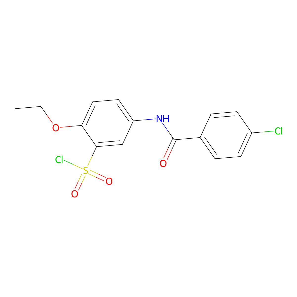 5-(4-Chlorobenzamido)-2-ethoxybenzene-1-sulfonyl chloride molecular structure, CAS 680617-88-3