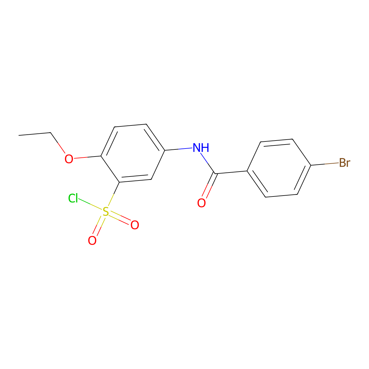 5-(4-Bromobenzamido)-2-ethoxybenzene-1-sulfonyl chloride molecular structure, CAS 680617-92-9