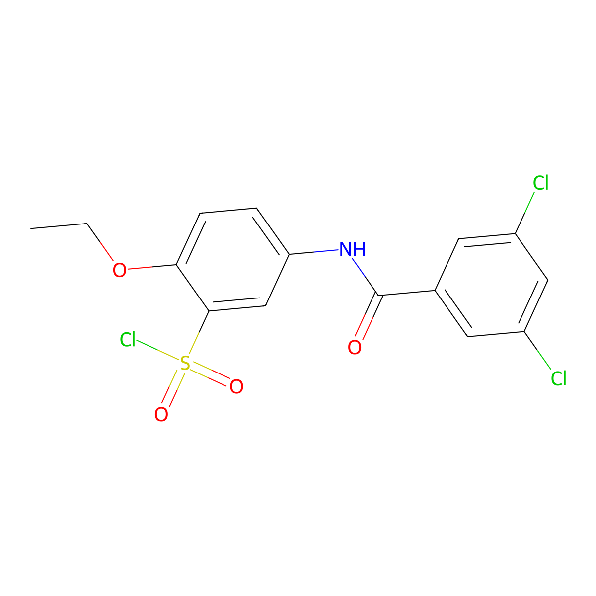 5-(3,5-Dichlorobenzamido)-2-ethoxybenzene-1-sulfonyl chloride molecular structure, CAS 680617-96-3