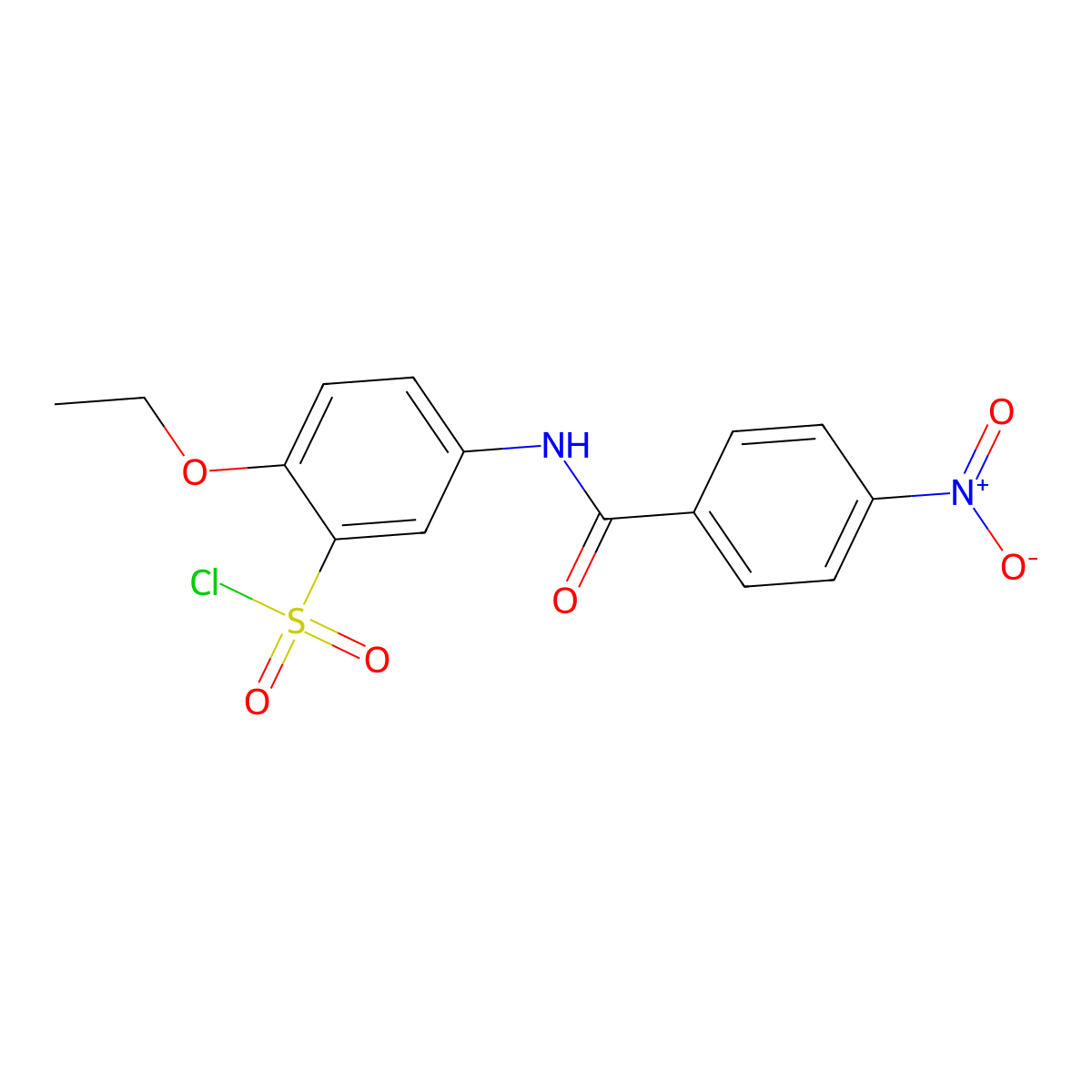 2-Ethoxy-5-(4-nitro-benzoylamino)-benzenesulfonyl chloride molecular structure, CAS 680617-98-5