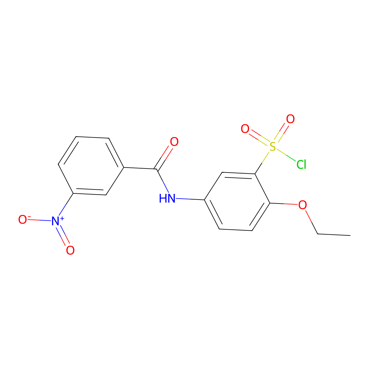 2-Ethoxy-5-(3-nitro-benzoylamino)-benzenesulfonyl chloride molecular structure, CAS 680618-00-2