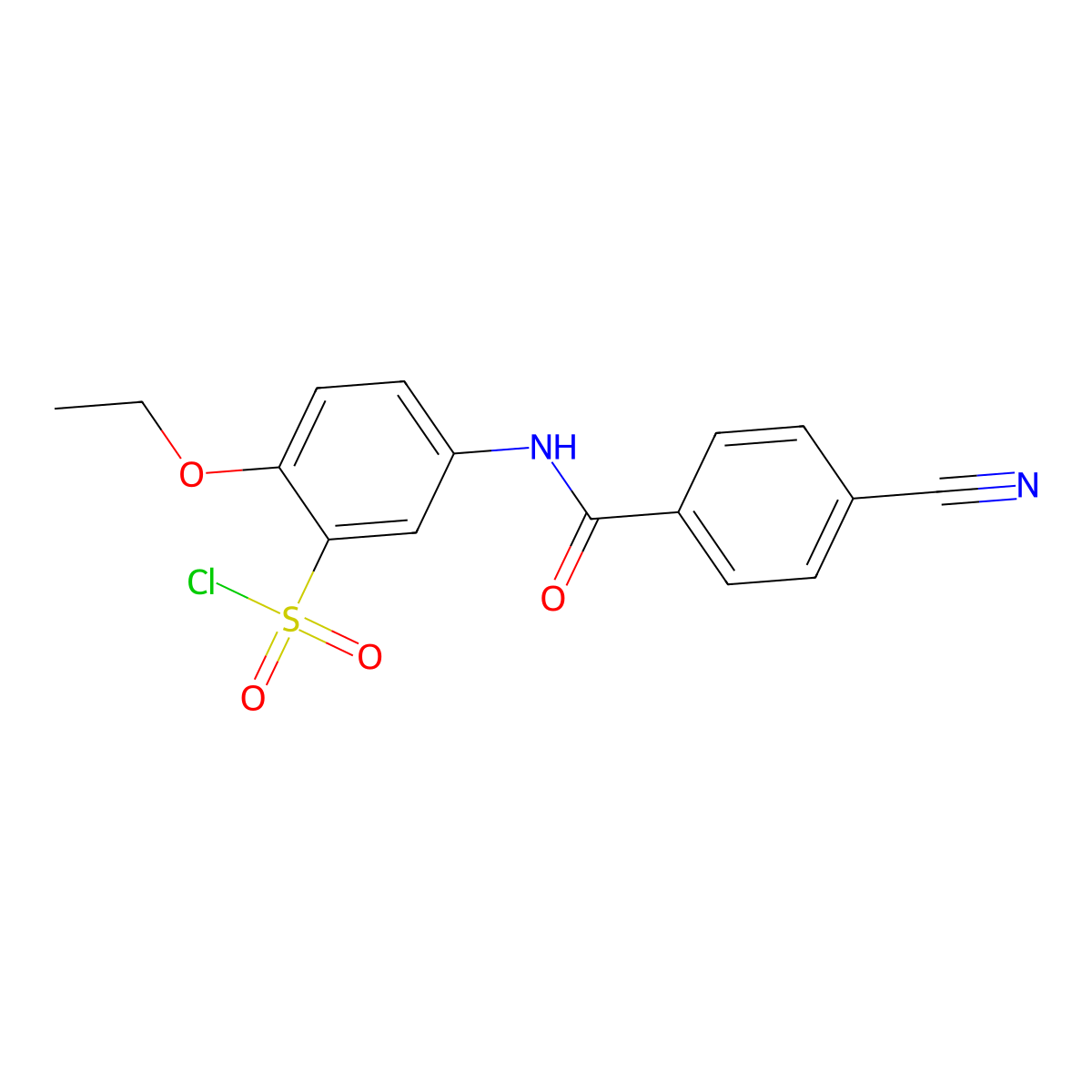 5-(4-Cyanobenzamido)-2-ethoxybenzene-1-sulfonyl chloride molecular structure, CAS 680618-02-4