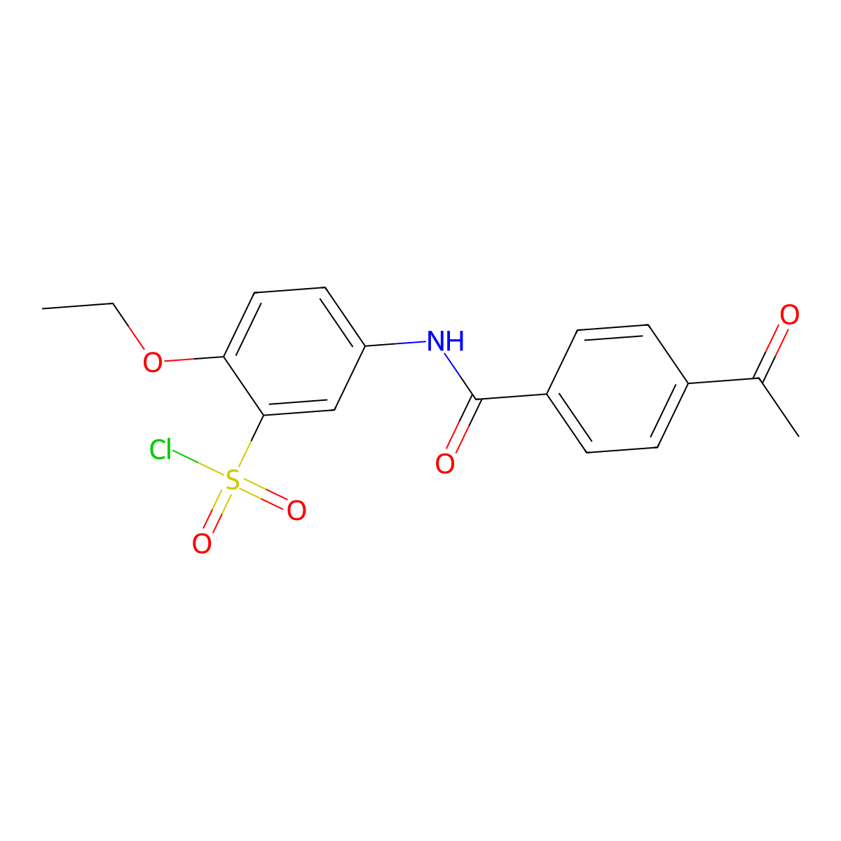5-(4-Acetylbenzamido)-2-ethoxybenzene-1-sulfonyl chloride molecular structure, CAS 680618-04-6