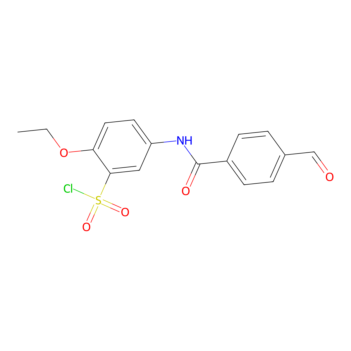 2-Ethoxy-5-(4-formylbenzamido)benzene-1-sulfonyl chloride molecular structure, CAS 680618-05-7