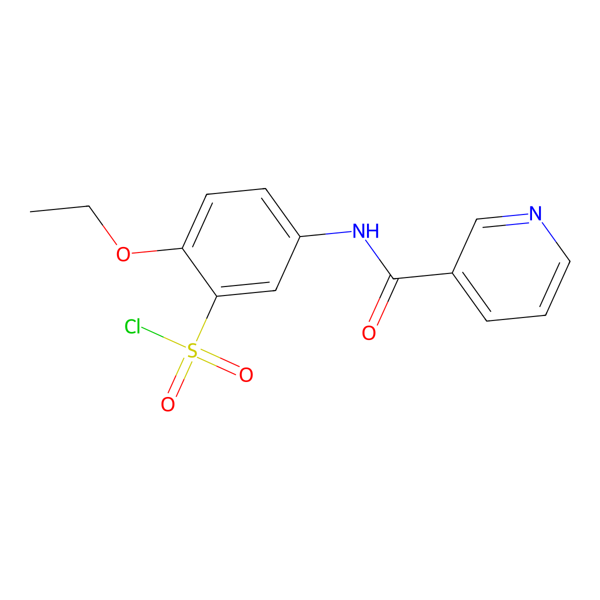 2-Ethoxy-5-[(pyridine-3-carbonyl)-amino]-benzenesulfonyl chloride molecular structure, CAS 680618-09-1