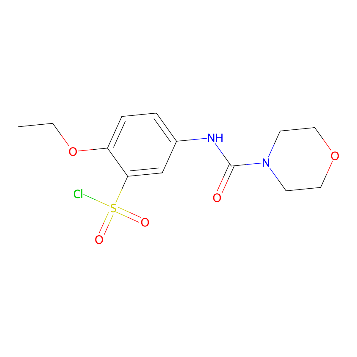 2-Ethoxy-5-[(morpholine-4-carbonyl)-amino]-benzenesulfonyl chloride molecular structure, CAS 680618-10-4