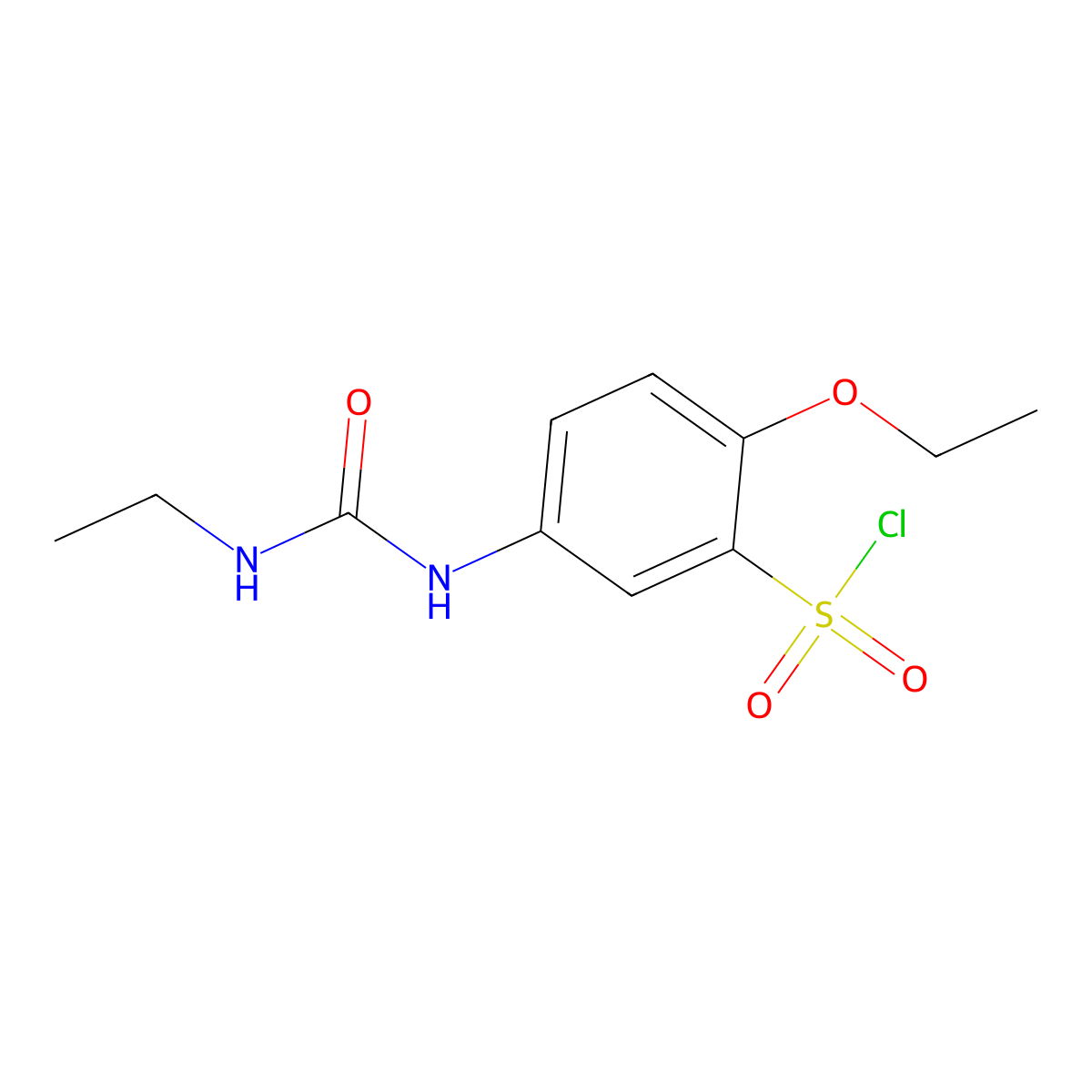 2-ethoxy-5-(ethylcarbamoylamino)benzenesulfonyl Chloride molecular structure, CAS 680618-16-0