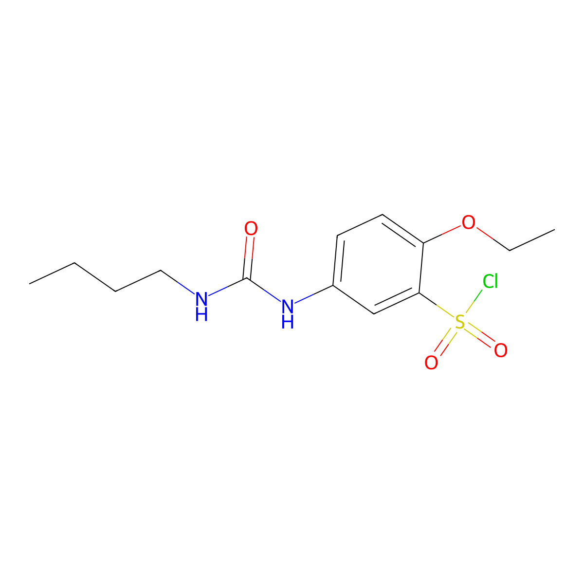 5-(3-Butylureido)-2-ethoxybenzene-1-sulfonyl chloride molecular structure, CAS 680618-18-2