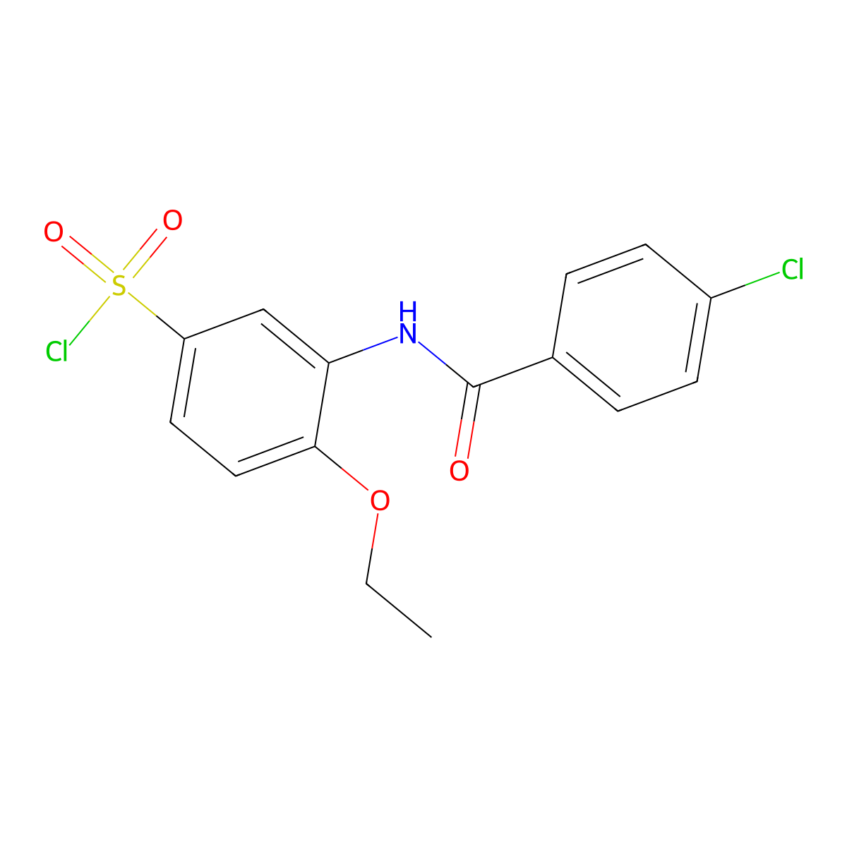 3-(4-Chlorobenzoylamino)-4-ethoxybenzenesulfonylchloride molecular structure, CAS 680618-29-5