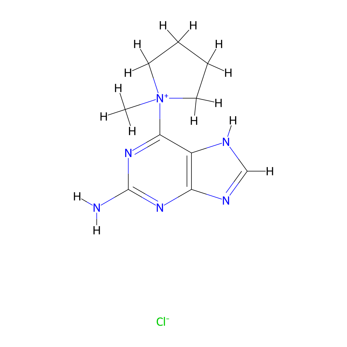 1-(2-Amino-7H-purin-6-yl)-1-methylpyrrolidinium Chloride molecular structure, CAS 680622-68-8