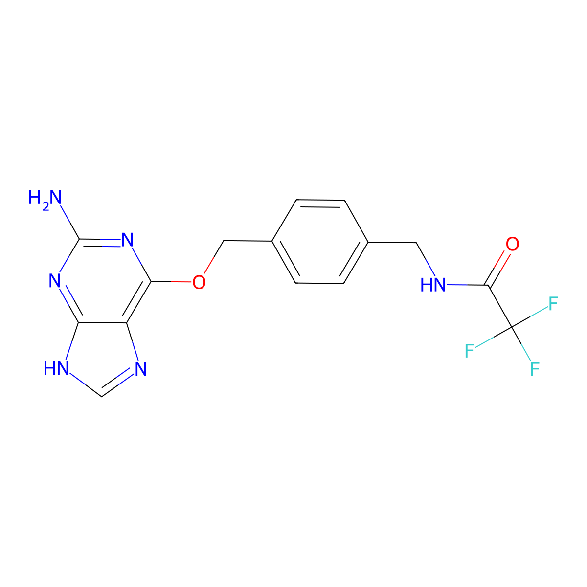 O6-[4-(Trifluoroacetamidomethyl)benzyl]guanine molecular structure, CAS 680622-70-2