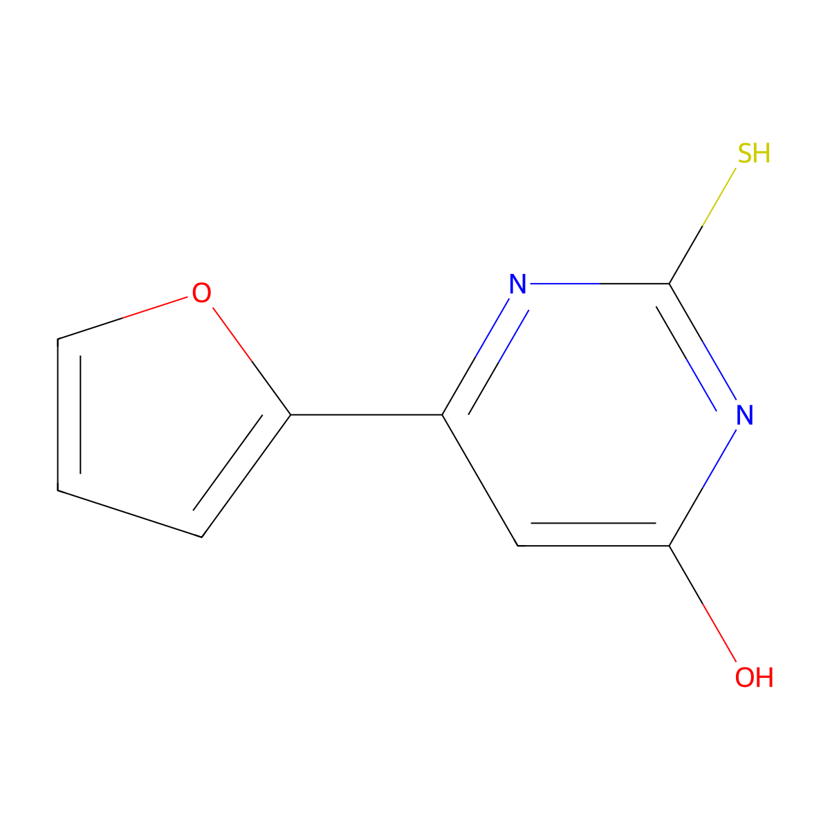 6-(furan-2-yl)-2-thioxo-2,3-dihydropyrimidin-4(1H)-one molecular structure, CAS 680623-57-8