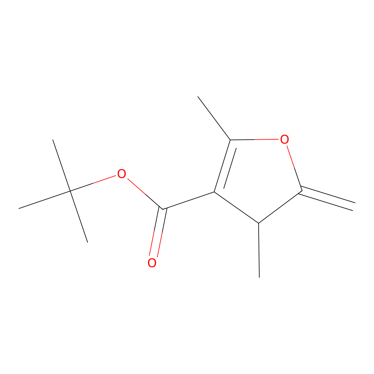 tert-Butyl 2,4-dimethyl-5-methylidene-4,5-dihydrofuran-3-carboxylate molecular structure, CAS 68067-15-2
