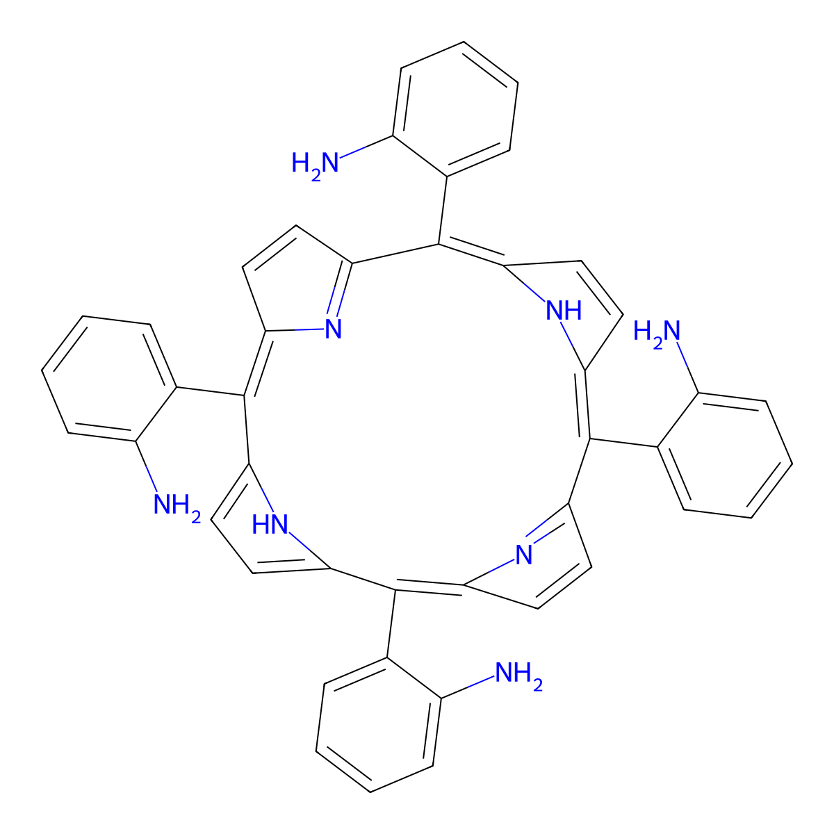 Tetrakis(o-aminophenyl)porphyrin molecular structure, CAS 68070-27-9
